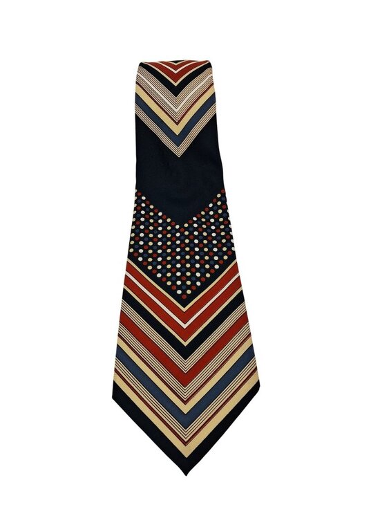 Unbranded Other - Retro Chevron & Polka Dot Mens Tie Blues, Rust, Red, White, Tan, Vintage